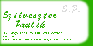 szilveszter paulik business card